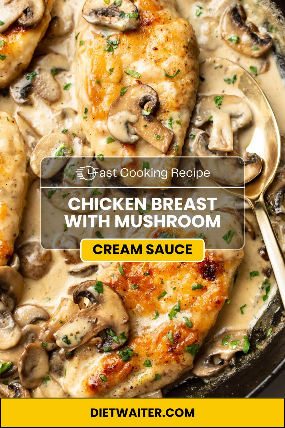 Chicken Breast with Mushroom Cream Sauce.